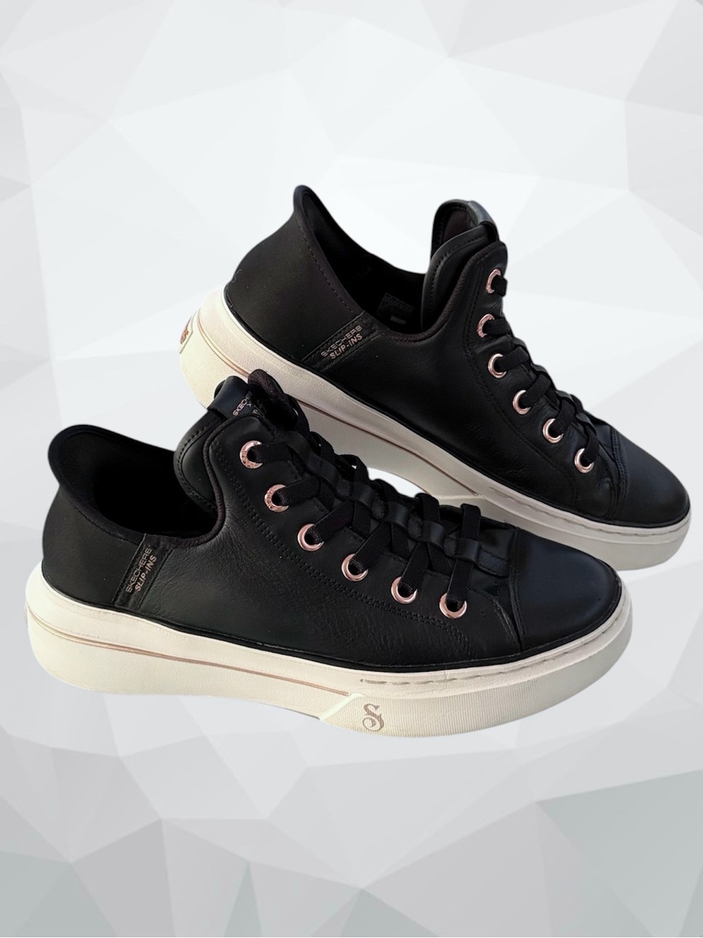 Skechers x Snoop Dogg Black Leather Hands Free Slip-In Sneakers ~ Women’s 8.5